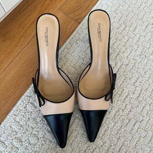 Unique Nude & Black Heels
